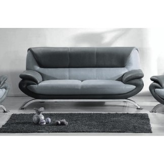 2eme paiement de la commande: Canapé 3 places en cuir italien sicilia, gris clair et gris foncé, 6x sans frais, total de la comm