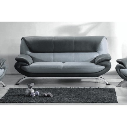 2eme paiement de la commande: Canapé 3 places en cuir italien sicilia, gris clair et gris foncé, 6x sans frais, total de la comm