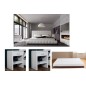 2eme paiement commande: Lit design en cuir italien de luxe silver, blanc, 180x200, 2X Chevets en blanc laqué brillant, design ac