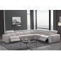 Canapé d'angle double relax électrique en cuir de buffle italien de luxe 7/8 places BESTRELAX, blanc uni, angle droit, Blanc cas