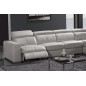 Canapé d'angle double relax électrique en cuir de buffle italien de luxe 7/8 places BESTRELAX, blanc uni, angle droit, Blanc cas