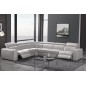 - Canapé d'angle double relax électrique en cuir de buffle italien de luxe 7/8 places BESTRELAX, blanc uni, angle gauche, TABLE - Canapé d'angle double relax électrique en cuir de buffle italien de luxe 7/8 places BESTRELAX, blanc uni, angle gauche, TABLE
