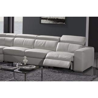- Canapé d'angle double relax électrique en cuir de buffle italien de luxe 7/8 places BESTRELAX, blanc uni, angle gauche, TABLE