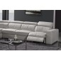 - Canapé d'angle double relax électrique en cuir de buffle italien de luxe 7/8 places BESTRELAX, blanc uni, angle gauche, TABLE - Canapé d'angle double relax électrique en cuir de buffle italien de luxe 7/8 places BESTRELAX, blanc uni, angle gauche, TABLE