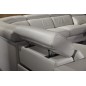 - Canapé d'angle double relax électrique en cuir de buffle italien de luxe 7/8 places BESTRELAX, blanc uni, angle gauche, TABLE - Canapé d'angle double relax électrique en cuir de buffle italien de luxe 7/8 places BESTRELAX, blanc uni, angle gauche, TABLE