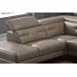 Canapé d'angle avec un relax électrique en cuir de buffle italien de luxe 6 places REVOLAX moka, angle gauche Canapé d'angle avec un relax électrique en cuir de buffle italien de luxe 6 places REVOLAX moka, angle gauche