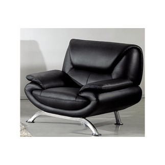 Fauteuil 1 place en cuir italien JONAH, noir