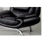 Fauteuil 1 place en cuir italien JONAH, noir Fauteuil 1 place en cuir italien JONAH, noir
