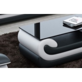 Superbe table basse CANDIDE, noir et blanc, 120x70x42 cm