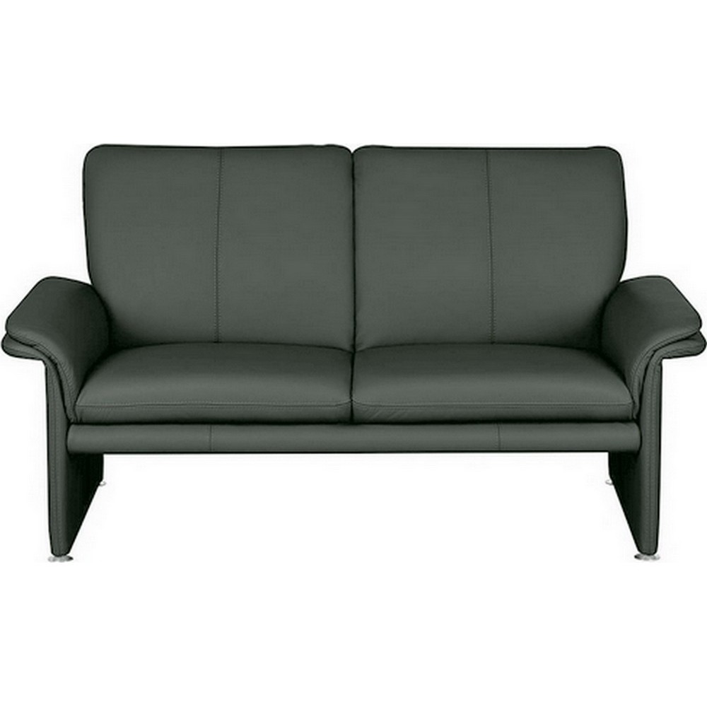 Canapé 2 places en 100% tout cuir italien vachette COMO, gris foncé Canapé 2 places en 100% tout cuir italien vachette COMO, gris foncé