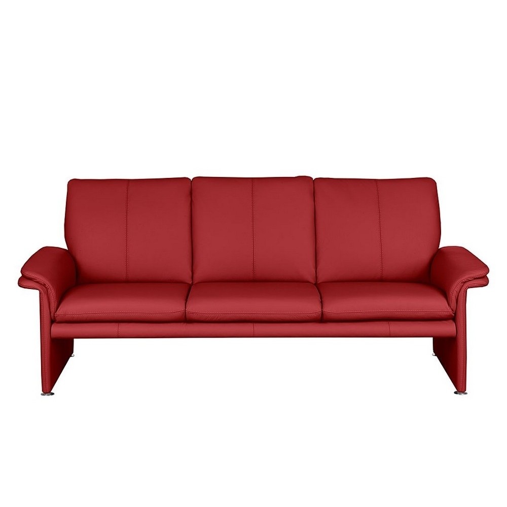 Canapé 3 places en 100% tout cuir italien vachette COMO, rouge foncé Canapé 3 places en 100% tout cuir italien vachette COMO, rouge foncé