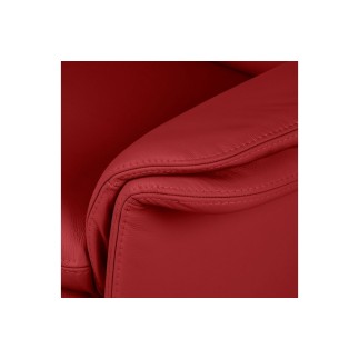 Canapé 3 places en 100% tout cuir italien vachette COMO, rouge foncé