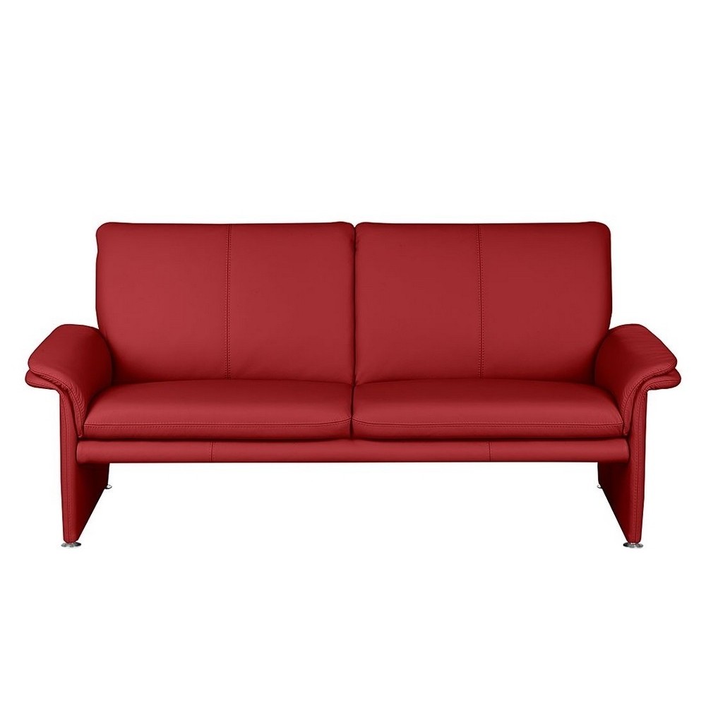 Canapé 2 places en 100% tout cuir italien vachette COMO, rouge foncé Canapé 2 places en 100% tout cuir italien vachette COMO, rouge foncé