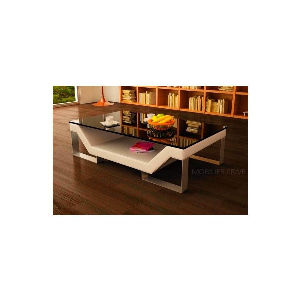 Table basse design PERLE, beige, 120×70×42 cm