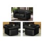 Ensemble 2+1+1, canapé 2 places et 2 fauteuils 1 place, en cuir luxe italien CHESTERFIELD, noir Ensemble 2+1+1, canapé 2 places et 2 fauteuils 1 place, en cuir luxe italien CHESTERFIELD, noir