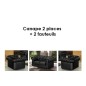 Ensemble 2+1+1, canapé 2 places et 2 fauteuils 1 place, en cuir luxe italien CHESTERFIELD, noir Ensemble 2+1+1, canapé 2 places et 2 fauteuils 1 place, en cuir luxe italien CHESTERFIELD, noir