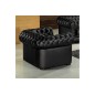 Ensemble 2+1+1, canapé 2 places et 2 fauteuils 1 place, en cuir luxe italien CHESTERFIELD, noir Ensemble 2+1+1, canapé 2 places et 2 fauteuils 1 place, en cuir luxe italien CHESTERFIELD, noir