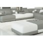Canapé d'angle en cuir italien 7/8 places ELIXIR, gris clair et blanc, angle droit (vu de face), 1 pouf inclus, table offerte Canapé d'angle en cuir italien 7/8 places ELIXIR, gris clair et blanc, angle droit (vu de face), 1 pouf inclus, table offerte