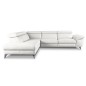 - Canapé d'angle en 100% tout cuir épais de luxe italien, 5/6 places KASINI, blanc cassé, angle gauche - Canapé d'angle en 100% tout cuir épais de luxe italien, 5/6 places KASINI, blanc cassé, angle gauche