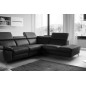 Canapé d'angle en 100% tout cuir épais de luxe italien, 5/6 places KASINI, noir, angle droit Canapé d'angle en 100% tout cuir épais de luxe italien, 5/6 places KASINI, noir, angle droit