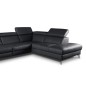 Canapé d'angle en 100% tout cuir épais de luxe italien, 5/6 places KASINI, noir, angle droit Canapé d'angle en 100% tout cuir épais de luxe italien, 5/6 places KASINI, noir, angle droit