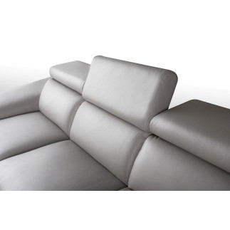 Canapé d'angle en 100% tout cuir épais de luxe italien, 5/6 places KASINI, gris, angle droit