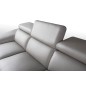 Canapé d'angle en 100% tout cuir épais de luxe italien, 5/6 places KASINI, gris, angle droit