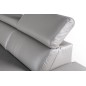 Canapé d'angle en 100% tout cuir épais de luxe italien, 5/6 places KASINI, gris, angle droit