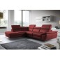 Canapé d'angle en 100% tout cuir épais de luxe italien, 5/6 places KASINI, rouge bordeaux, angle gauche Canapé d'angle en 100% tout cuir épais de luxe italien, 5/6 places KASINI, rouge bordeaux, angle gauche
