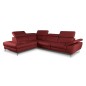 Canapé d'angle en 100% tout cuir épais de luxe italien, 5/6 places KASINI, rouge bordeaux, angle gauche Canapé d'angle en 100% tout cuir épais de luxe italien, 5/6 places KASINI, rouge bordeaux, angle gauche