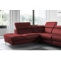 Canapé d'angle en 100% tout cuir épais de luxe italien, 5/6 places KASINI, rouge bordeaux, angle gauche Canapé d'angle en 100% tout cuir épais de luxe italien, 5/6 places KASINI, rouge bordeaux, angle gauche