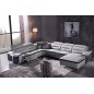 Canapé d'angle relax électrique en cuir buffle italien de luxe: COMBIRELAX, gris clair et noir, angle gauche, TABLE OFFERTE, 7/8 Canapé d'angle relax électrique en cuir buffle italien de luxe: COMBIRELAX, gris clair et noir, angle gauche, TABLE OFFERTE, 7/8