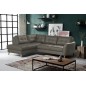 - Canapé d'angle convertible en cuir italien de luxe 5 places NORIA avec coffre, gris foncé, angle gauche - Canapé d'angle convertible en cuir italien de luxe 5 places NORIA avec coffre, gris foncé, angle gauche