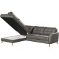 - Canapé d'angle convertible en cuir italien de luxe 5 places NORIA avec coffre, gris foncé, angle gauche - Canapé d'angle convertible en cuir italien de luxe 5 places NORIA avec coffre, gris foncé, angle gauche