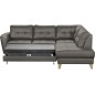 Canapé d'angle convertible en cuir italien de luxe 5 places NORIA avec coffre, gris foncé, angle droit Canapé d'angle convertible en cuir italien de luxe 5 places NORIA avec coffre, gris foncé, angle droit