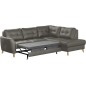 Canapé d'angle convertible en cuir italien de luxe 5 places NORIA avec coffre, gris foncé, angle droit Canapé d'angle convertible en cuir italien de luxe 5 places NORIA avec coffre, gris foncé, angle droit