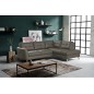 Canapé d'angle convertible en cuir italien de luxe 5 places NORIA avec coffre, gris foncé, angle droit Canapé d'angle convertible en cuir italien de luxe 5 places NORIA avec coffre, gris foncé, angle droit