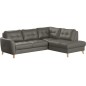 Canapé d'angle convertible en cuir italien de luxe 5 places NORIA avec coffre, gris foncé, angle droit Canapé d'angle convertible en cuir italien de luxe 5 places NORIA avec coffre, gris foncé, angle droit