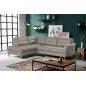 Canapé d'angle convertible en cuir italien de luxe 5 places NORIA avec coffre, gris clair, angle gauche Canapé d'angle convertible en cuir italien de luxe 5 places NORIA avec coffre, gris clair, angle gauche