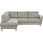 Canapé d'angle convertible en cuir italien de luxe 5 places NORIA avec coffre, gris clair, angle gauche Canapé d'angle convertible en cuir italien de luxe 5 places NORIA avec coffre, gris clair, angle gauche