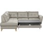 Canapé d'angle convertible en cuir italien de luxe 5 places NORIA avec coffre, gris clair, angle gauche Canapé d'angle convertible en cuir italien de luxe 5 places NORIA avec coffre, gris clair, angle gauche