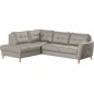 Canapé d'angle convertible en cuir italien de luxe 5 places NORIA avec coffre, gris clair, angle gauche Canapé d'angle convertible en cuir italien de luxe 5 places NORIA avec coffre, gris clair, angle gauche