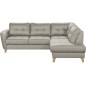 Canapé d'angle convertible en cuir italien de luxe 5 places NORIA avec coffre, gris clair, angle droit Canapé d'angle convertible en cuir italien de luxe 5 places NORIA avec coffre, gris clair, angle droit