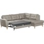 Canapé d'angle convertible en cuir italien de luxe 5 places NORIA avec coffre, gris clair, angle droit Canapé d'angle convertible en cuir italien de luxe 5 places NORIA avec coffre, gris clair, angle droit