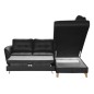 Canapé d'angle convertible en cuir italien de luxe 5 places NORIA avec coffre, noir, angle droit Canapé d'angle convertible en cuir italien de luxe 5 places NORIA avec coffre, noir, angle droit