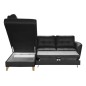Canapé d'angle convertible en cuir italien de luxe 5 places NORIA avec coffre, noir, angle gauche Canapé d'angle convertible en cuir italien de luxe 5 places NORIA avec coffre, noir, angle gauche