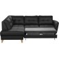 Canapé d'angle convertible en cuir italien de luxe 5 places NORIA avec coffre, noir, angle gauche Canapé d'angle convertible en cuir italien de luxe 5 places NORIA avec coffre, noir, angle gauche