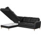 Canapé d'angle convertible en cuir italien de luxe 5 places NORIA avec coffre, noir, angle gauche Canapé d'angle convertible en cuir italien de luxe 5 places NORIA avec coffre, noir, angle gauche