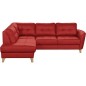 Canapé d'angle convertible en cuir italien de luxe 5 places NORIA avec coffre, rouge foncé, angle gauche Canapé d'angle convertible en cuir italien de luxe 5 places NORIA avec coffre, rouge foncé, angle gauche
