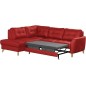 Canapé d'angle convertible en cuir italien de luxe 5 places NORIA avec coffre, rouge foncé, angle gauche Canapé d'angle convertible en cuir italien de luxe 5 places NORIA avec coffre, rouge foncé, angle gauche